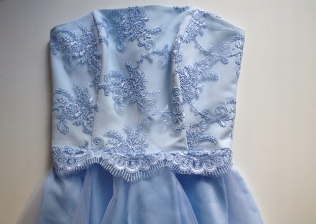 wesele FEEMA błękitna niebieska sukienka tiul XS/S 8142896778 Odzież Damska Sukienki wieczorowe AI ZWSSAI-4