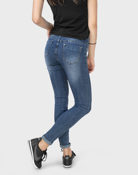 Damskie Spodnie Rurki Jeans ze Streczem 3852 82 cm 7464873006 Odzież Damska Jeansy FU BPJGFU-5