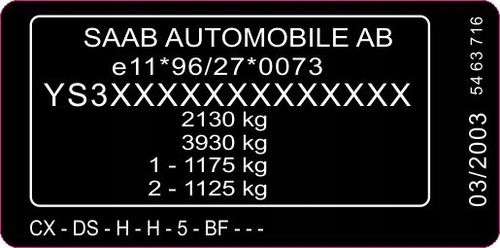 Наклейка идентификационная vin автомобильная каждый тип все виды с Разборки