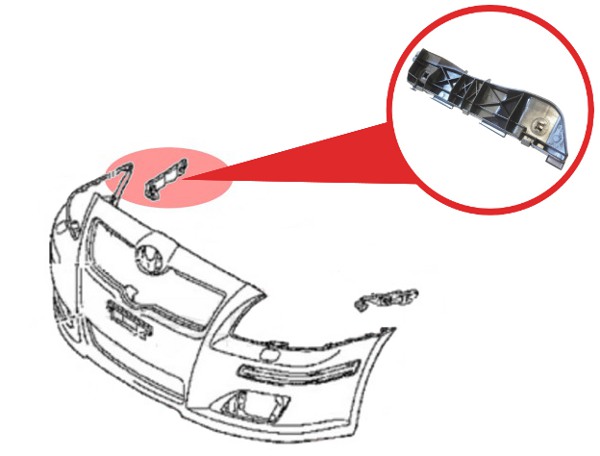 Кронштейн  бампера p к toyota avensis t25 5253505020 с Разборки