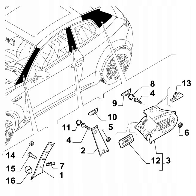 фото №9, Обшивка стойка правый перед alfa romeo brera 08-10
